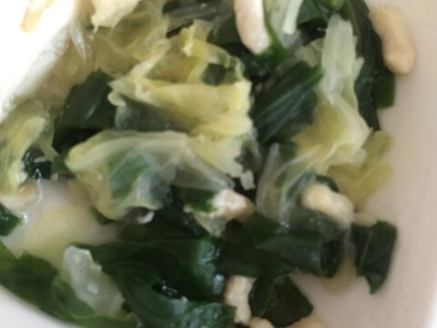 【離乳食後期】白菜とチンゲンサイのそぼろ煮